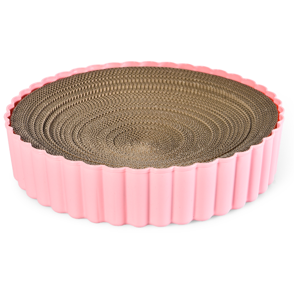 Tianyuan Pet Two Colors Are Available High-quality Plastic Base Scratcher Cat Cardboard