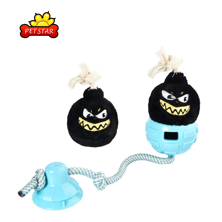 Removable Plush Bomb Tpr Chew Rope Tooth Clean Dog Molar Bite Rubber Durable Pet Teething Toys