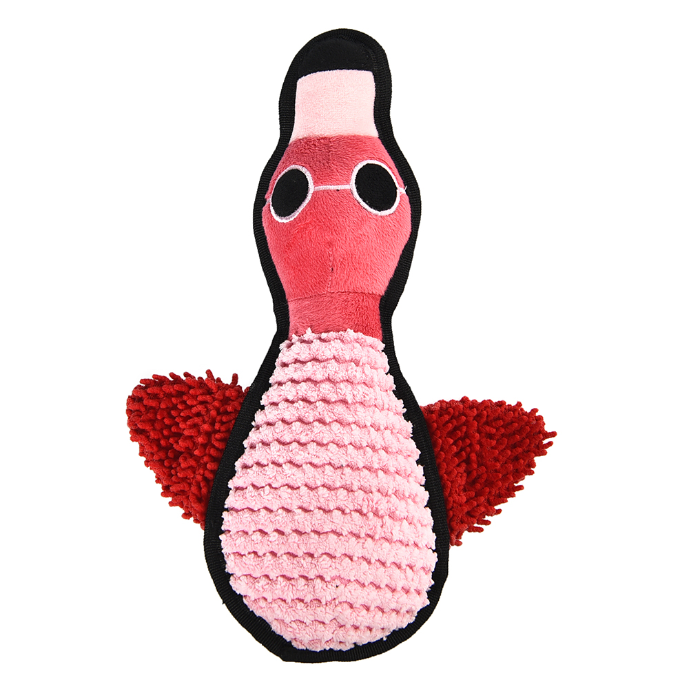 Petstsar Hot Sale Flamingo Dog Plush Toy Soft Squeaky Cotton Rope Pet Toys