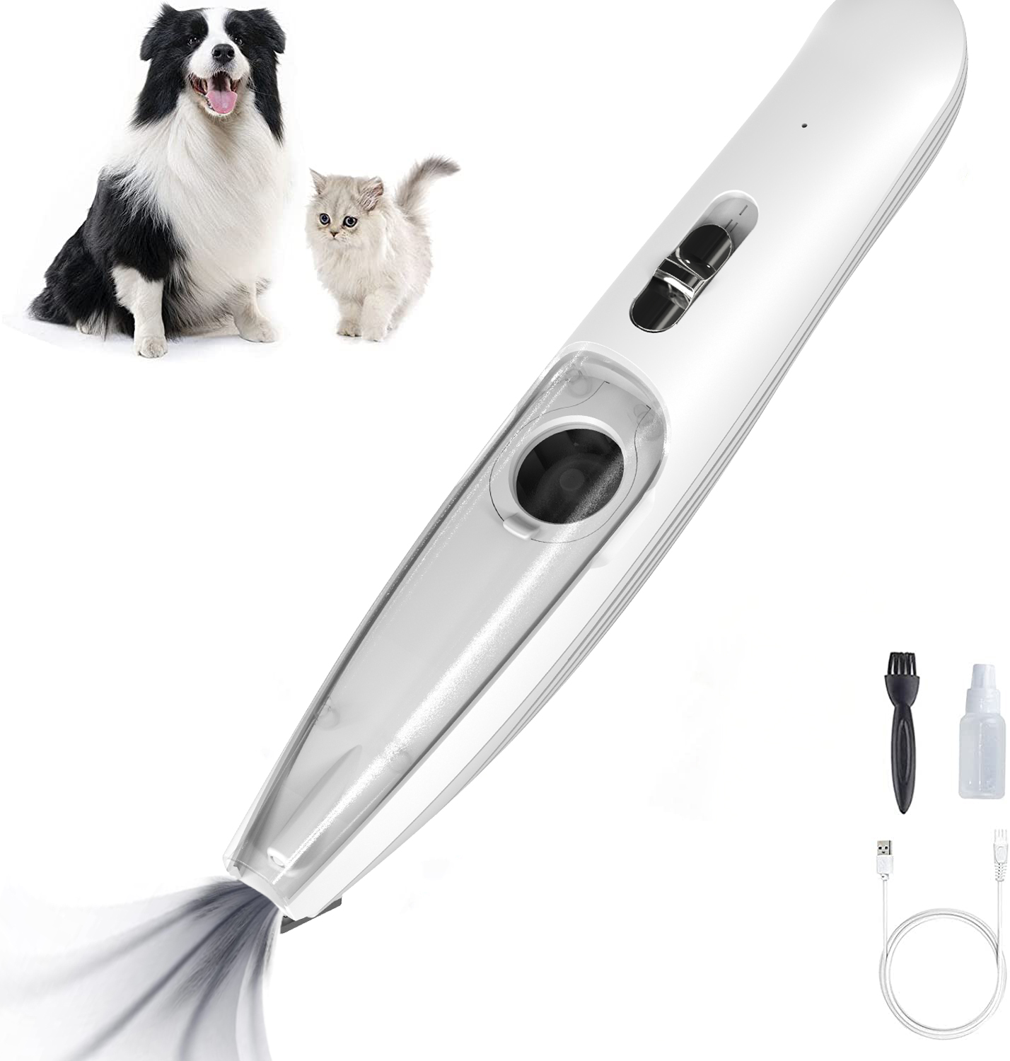 Electric Cat Dog Pet Hair Fur Remover Grooming Brush Comb Vacuum Cleaner Trimmer