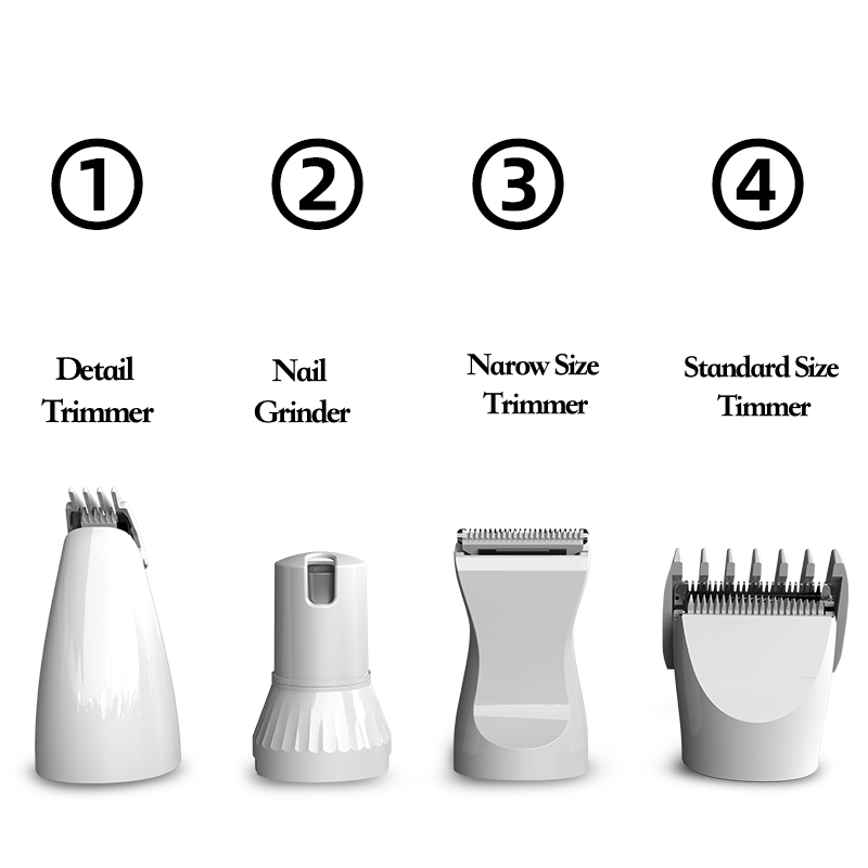 Low Noise Pet Hair Trimmers Shaving Machines 4 In 1 Pet Grooming Products Set