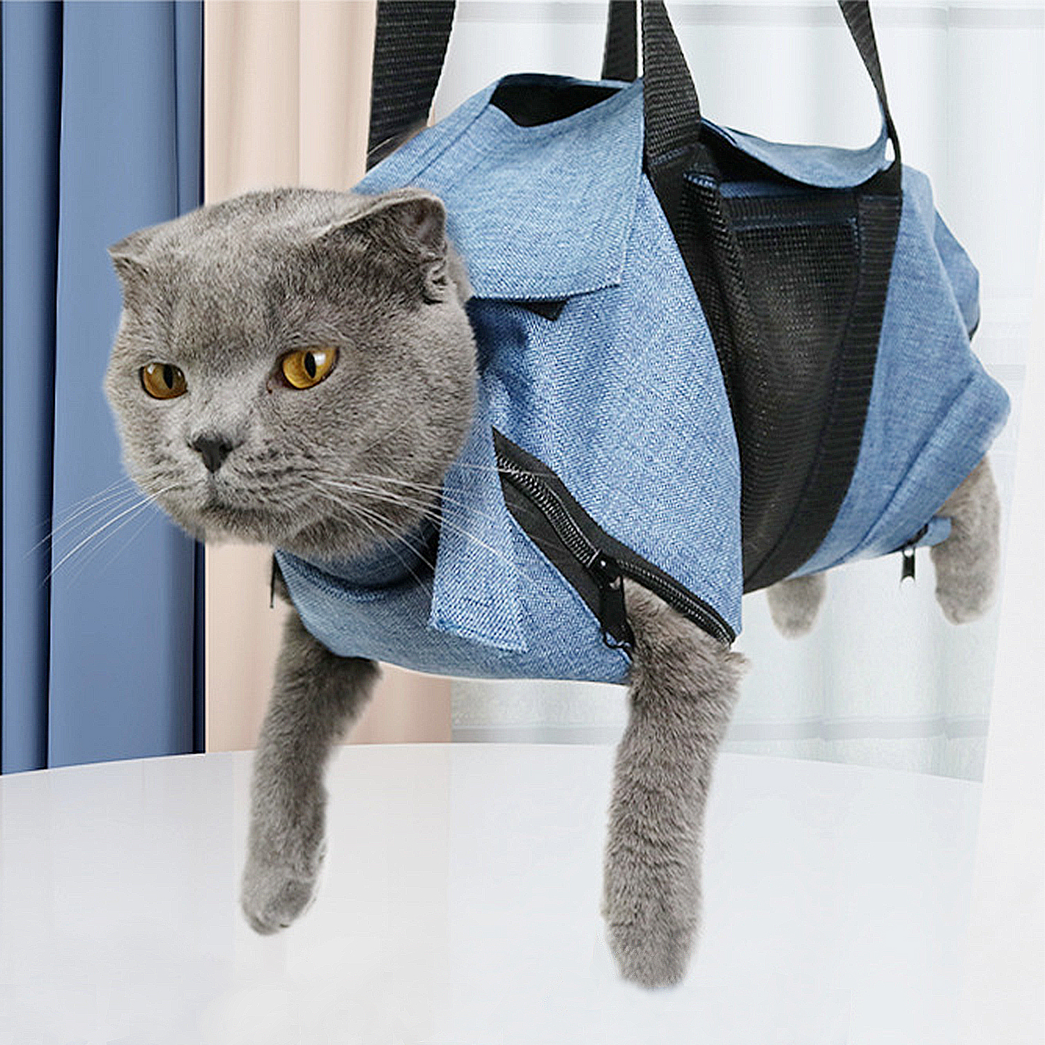 Manufacturer Wholesale Breathable Blue Black Cat Carrier