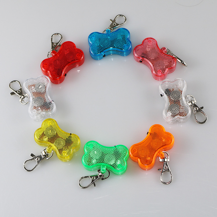 Manufacturer Wholesale Multi-colors Bone Shape Plastic Cat Pet Dog Led Light Tag