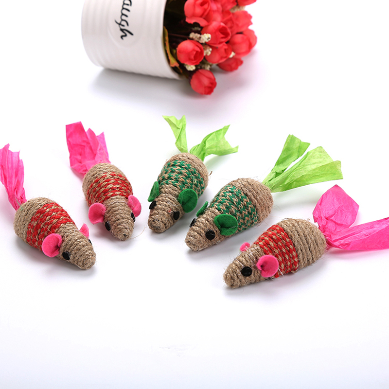 Lovely Design Cats Toys Products Sisal Cat Toy Mouse Christmas Color