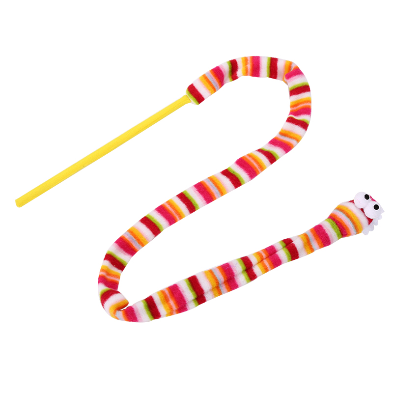 Snake Shape The Head With Rattle Cat Playing Wand Pet Toy