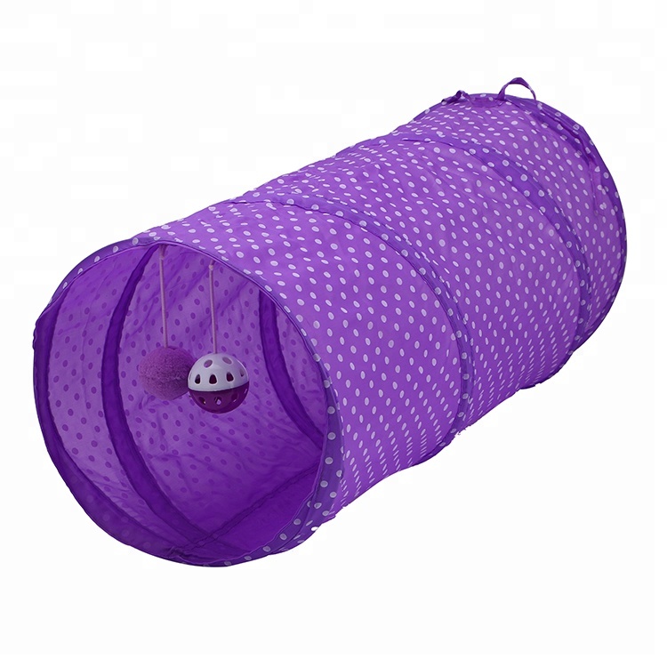 Wholesale Pet Accessories Dot Printing Foldable Smart Cute Design Pet Cat Tunnel