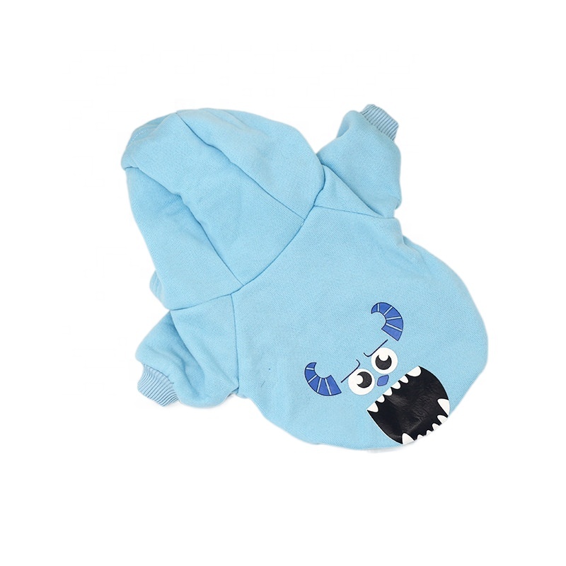 Cute Pet Clothes Cartoon Blue Hairy Monster Hoodie Custom Pet Clothes Small Pets