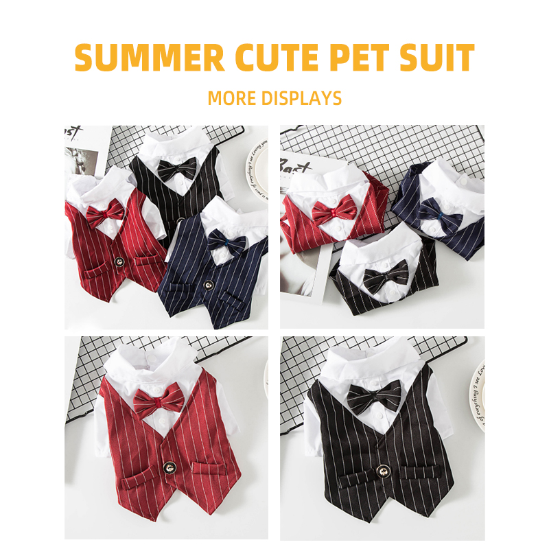 Fashionable Two Feet Pet Winter Clothes Stripe Shirt With Back Pocket