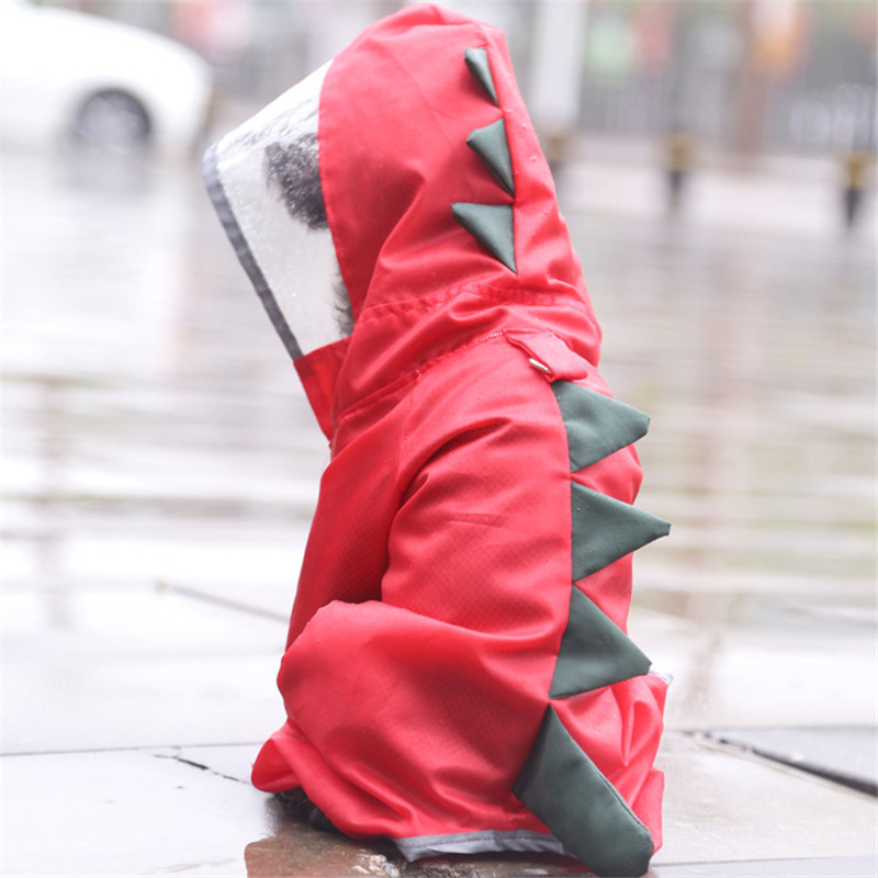 Reflective Cartoon RainCoat Summer Dog Clothes Small Dogs Nylon Puppy Waterproof Rain Coat Chihuahua Pet Clothes R1606