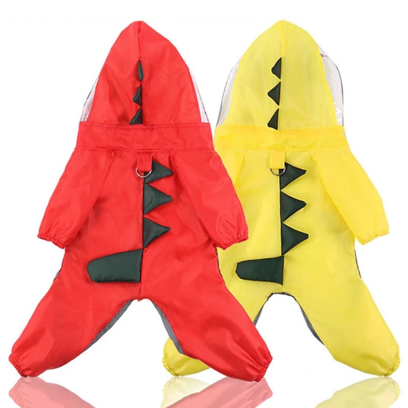 Reflective Cartoon RainCoat Summer Dog Clothes Small Dogs Nylon Puppy Waterproof Rain Coat Chihuahua Pet Clothes R1606