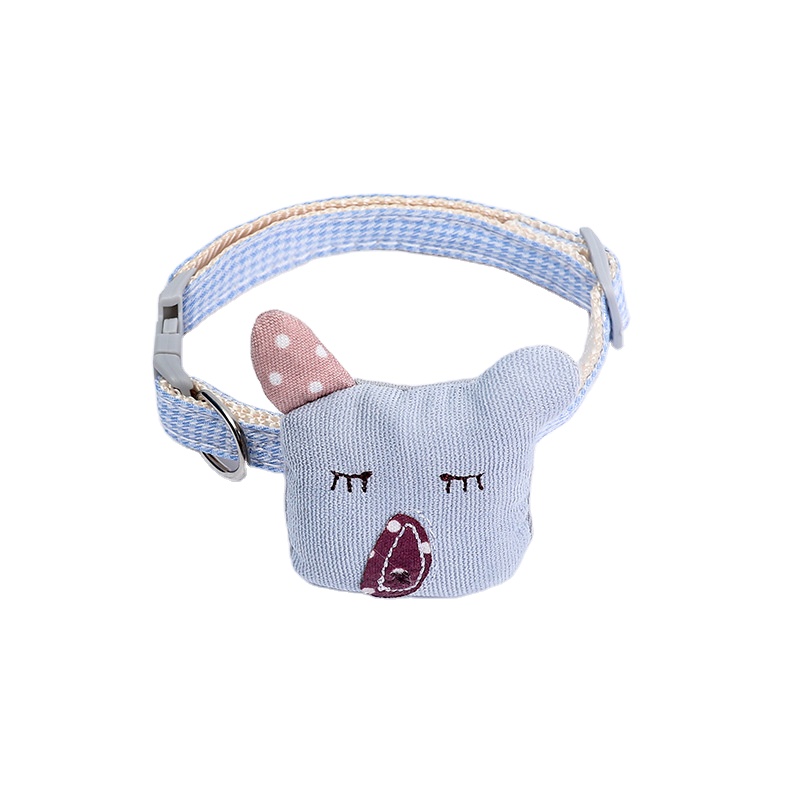 Custom Pet Collar With Bow Tie Adjustable Soft Breathable Cotton Dog Collar