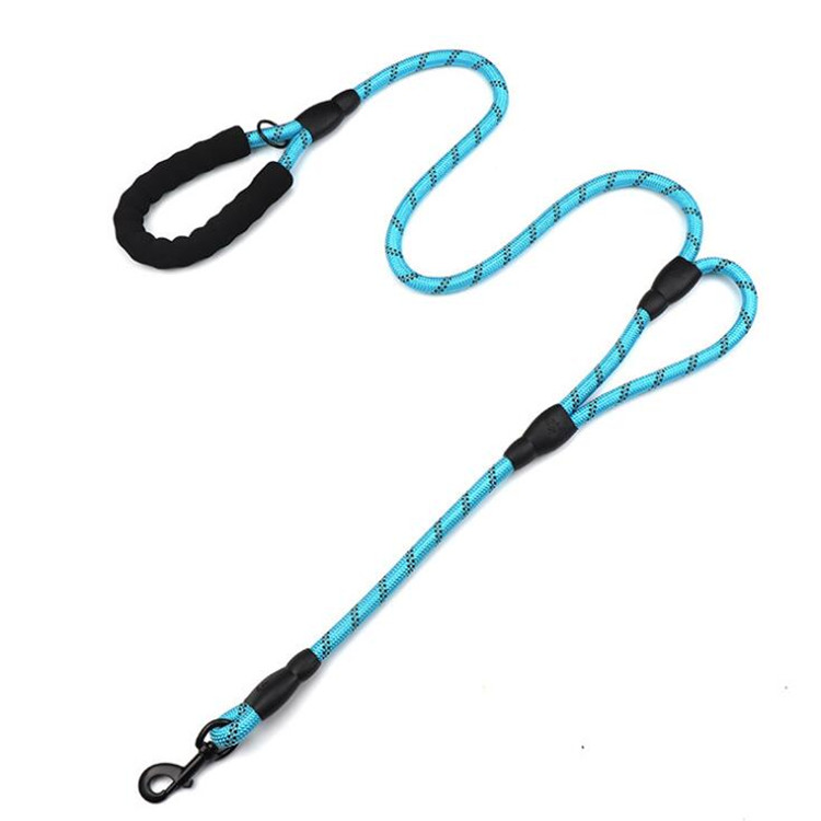 Reflective Nylon Braided Climbing Rope Double Handle Pet Leash Training Walking Dog Leash